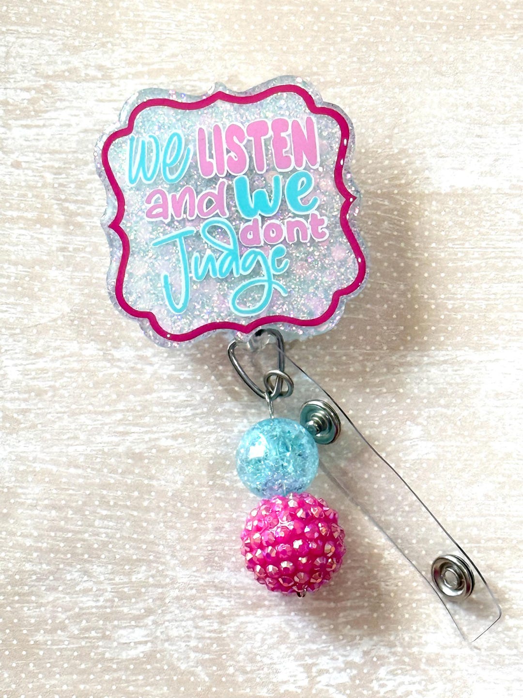 We Listen and We Don’t Judge Badge Reel School Lanyard - Etsy