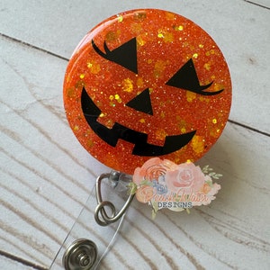 Mädchen Halloween Kürbis Wimpern Abzeichen Reel inspiriert Schlüsselband