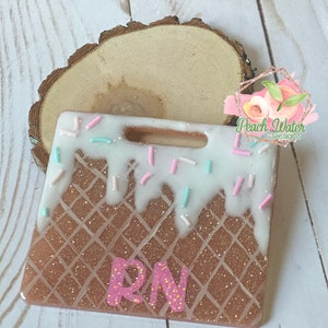 Ice cream cone badge buddy. Matches badge reel lanyard nurse teacher