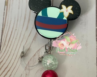 Mulan Mickey shaped badge reel