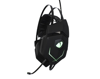 Green Raptor Gaming Headset-LED Gaming Headset-50mm driver unit-DINO 7.1 digital simulation surround sound-Microphone-USB connectivity