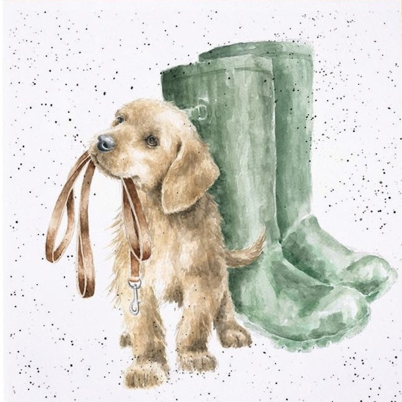 Labrador top print wellies