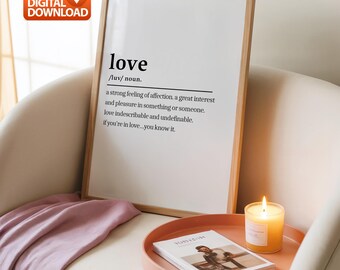 Love Definition Print, Home Decor, Digital Download