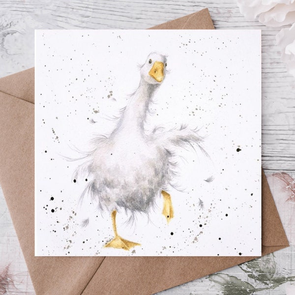 Wrendale Designs Blank Card, "BREAKFAST TIME” Hungry Farmyard Goose, Birthdays Easter, Get Well, New Home & Other Occasions