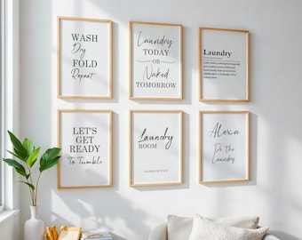 Impression d'art minimaliste pour salle de lavage, décoration typographique (A4/A5/PDF)