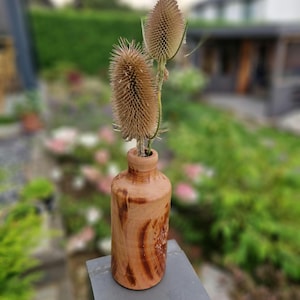 Handmade wooden vase, old wood vase, decorative vase, dried flower vase, turned vase