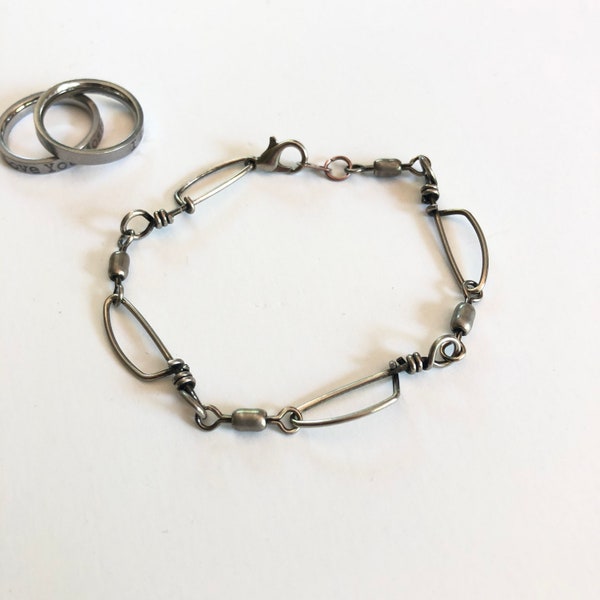 Fishing Bracelet - Snap Swivel Bracelet - Angler Jewelry - Fishing Jewelry - Snap Swivel - Snap Swivel Jewelry - Bracelet - Fish Bracelet