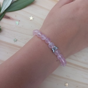 Children&#39;s bracelet in rose quartz. Love - sweetness - tenderness