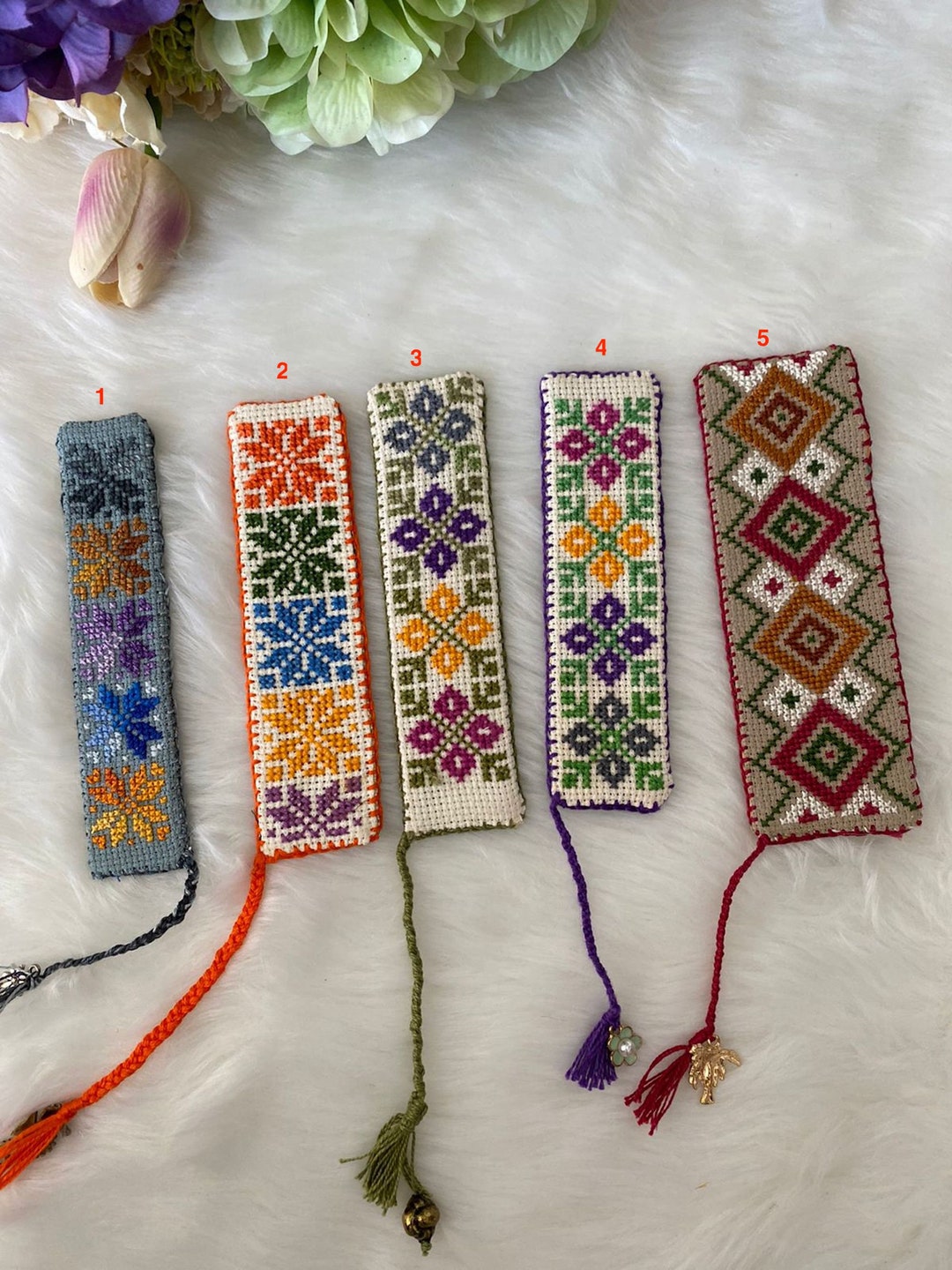 Handmade Embroidered Bookmarks Etsy