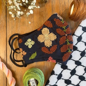 Black Handmade Palestinian Embroidered Tatreez Masks