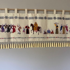 Palestinian Wedding Tatreez Scene - Hand Embroidery Piece