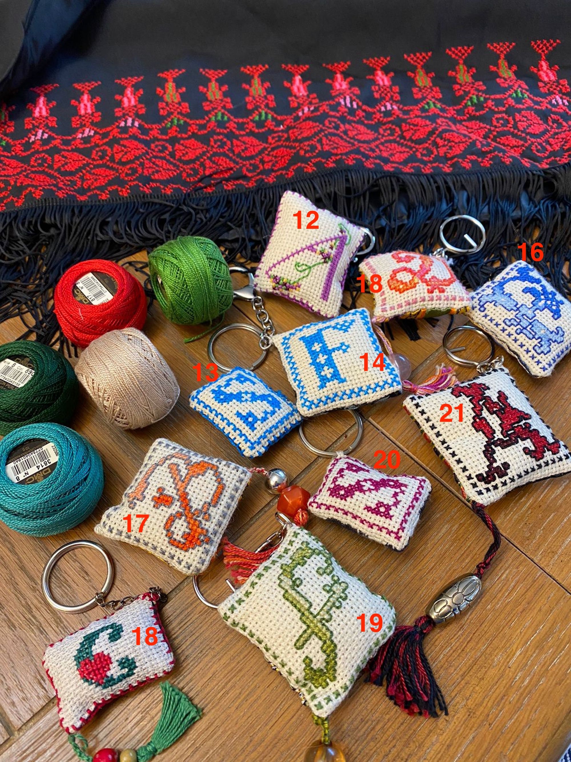 Handmade Letter Tatreez Keychains - Etsy