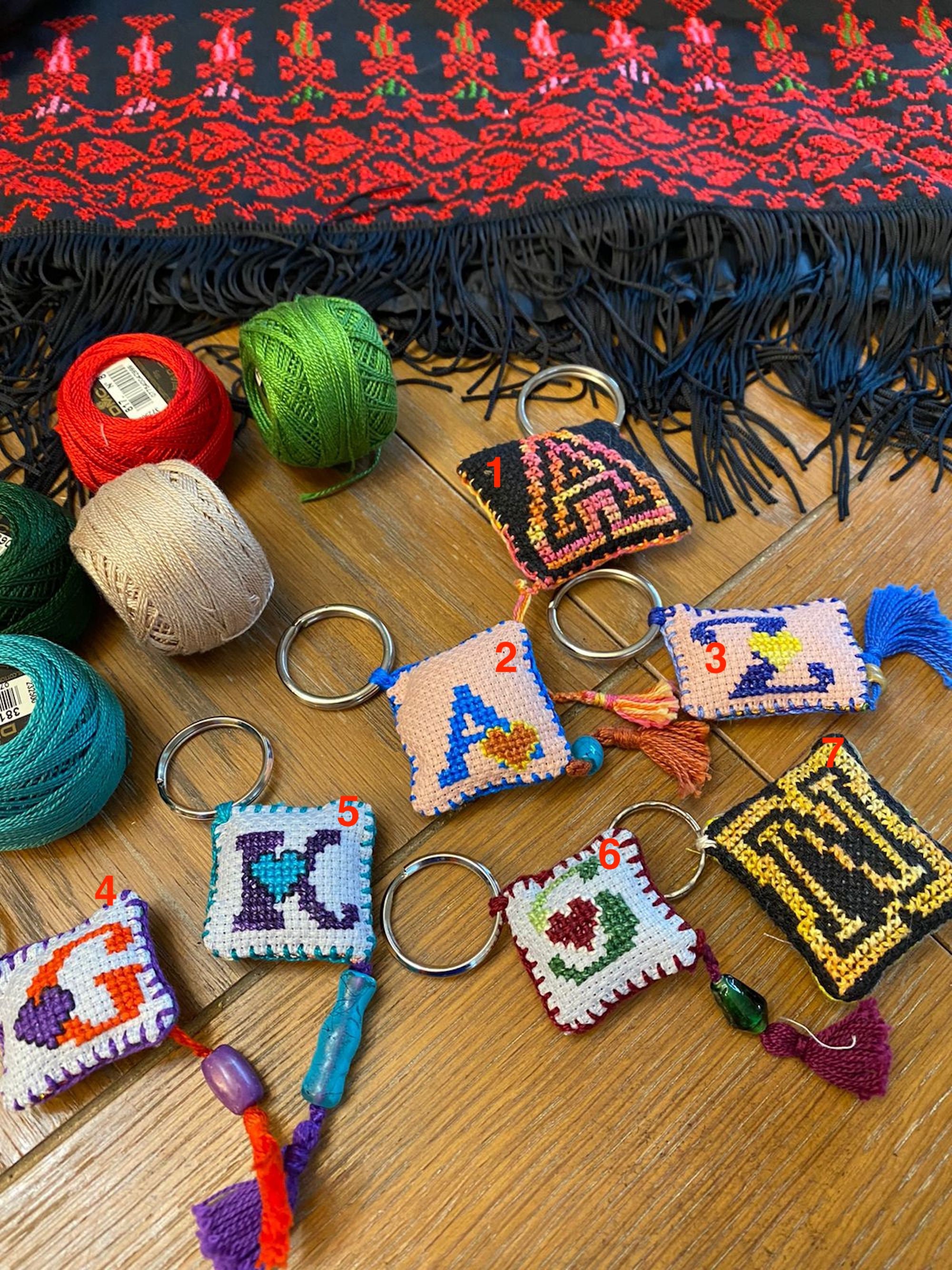 Handmade Letter Tatreez Keychains - Etsy