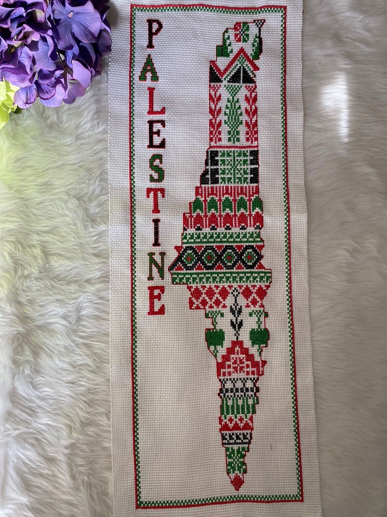 Handmade Traditional Tatreez Pattern - Palestinian Map image 4