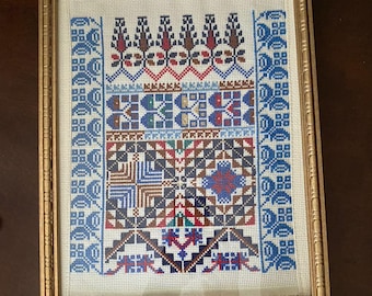 Hand Embroidered Tatreez Framed Wall Decor