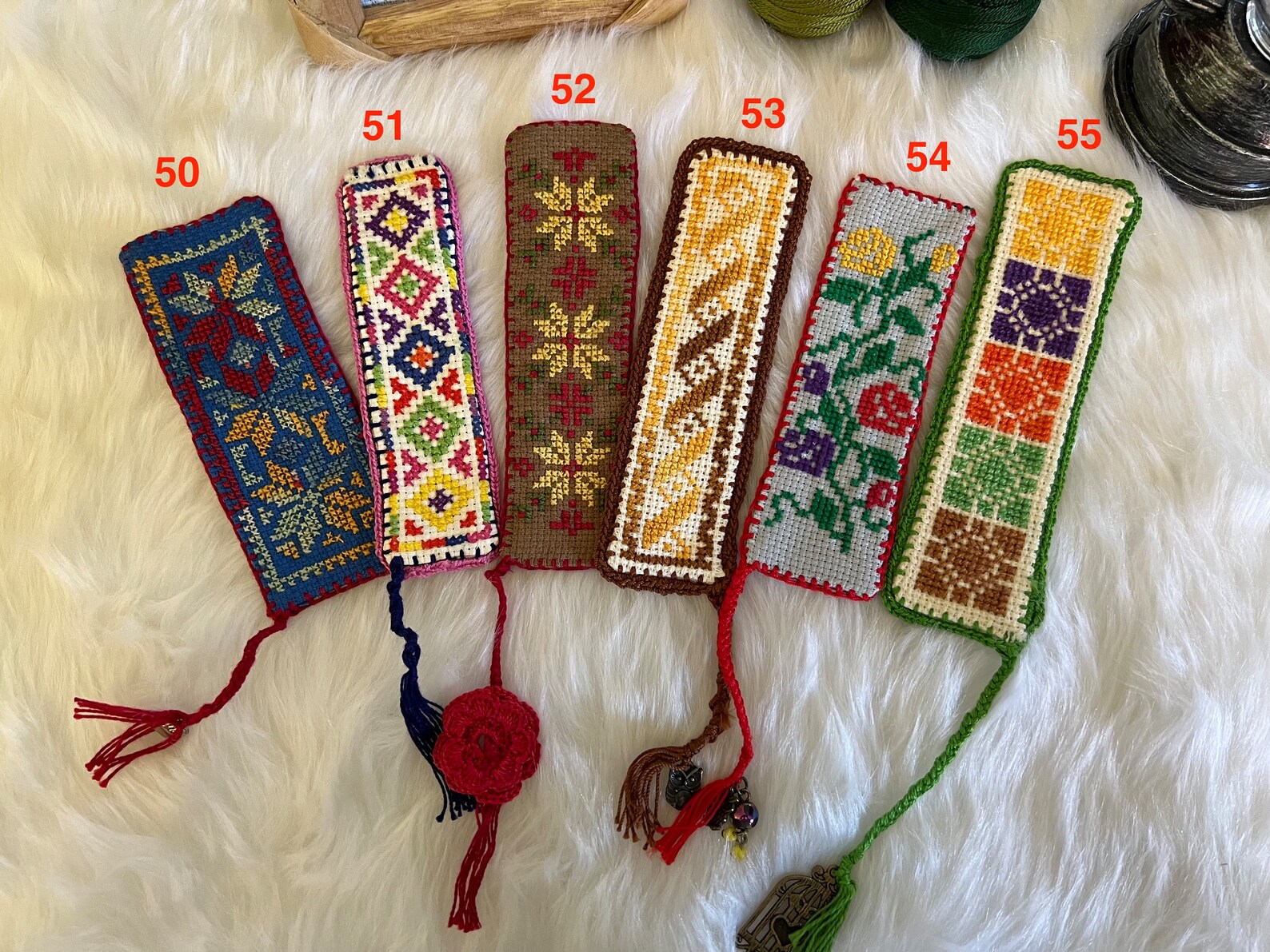 Handmade Embroidered Bookmarks Etsy