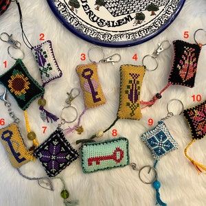 Handmade Palestinian Tatreez Keychains