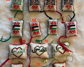 Handmade Palestinian Tatreez Keychains