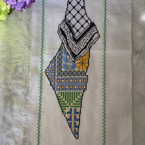 Handmade Traditional Tatreez Pattern - Palestinian Map image 5