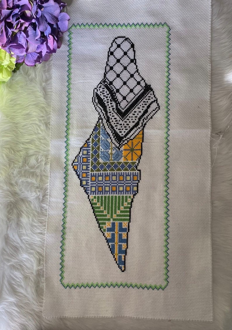 Handmade Traditional Tatreez Pattern - Palestinian Map image 5