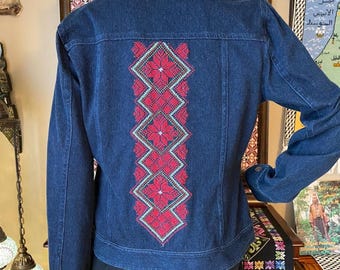 Hand Embroidered Tatreez Denim Jackets