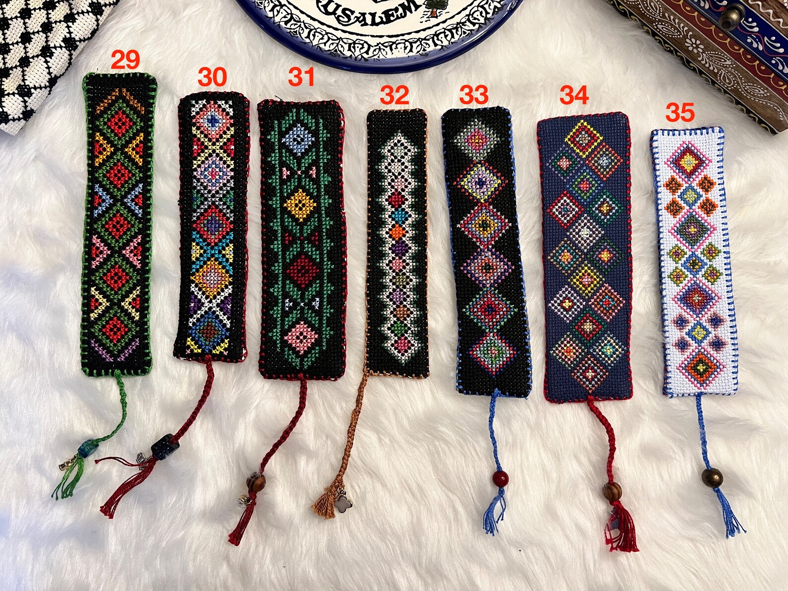 Handmade Embroidered Bookmarks Etsy