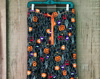 HALLOWEEN BLACK CATS PaJaMa BoTToms, NevER WoRN, Kitties in Costumes, SuPer Soft SLeePwear, ViNTaGe LoungeWear, 2000, Medium pants, 8-10