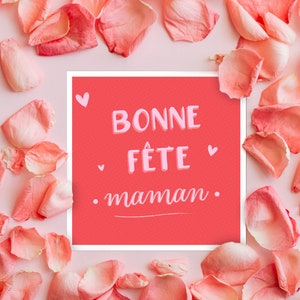 Carte "Bonne fête maman" rose