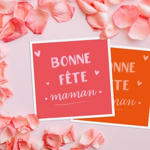 2 cartes "Bonne fête maman"