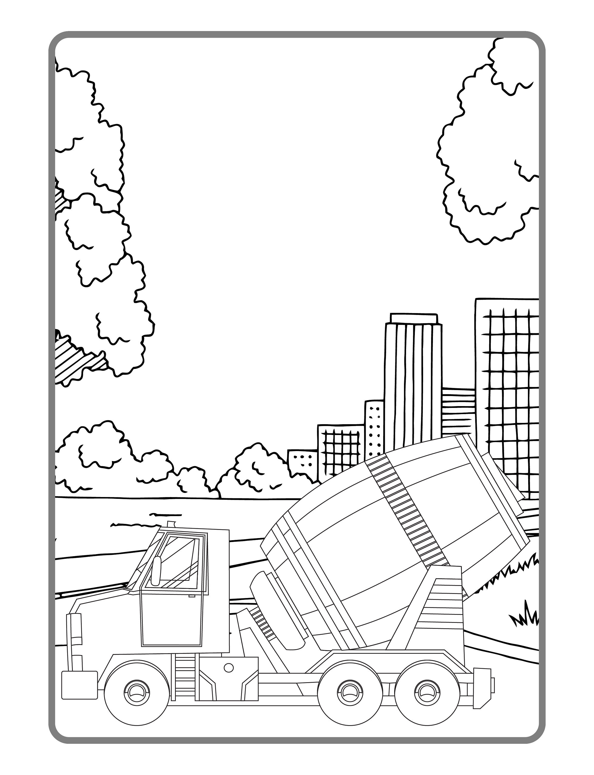 20 printable construction vehicles coloring pages INSTANT Etsy