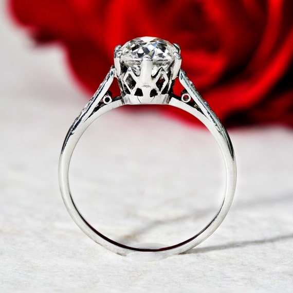 The Antique Art Deco Era Old Mine Cut Diamond Ring - image 5