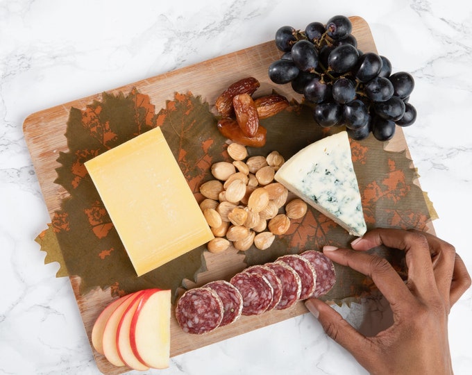 Grape Leaf Cheese Board Liners, Biodegradable Charcuterie Display