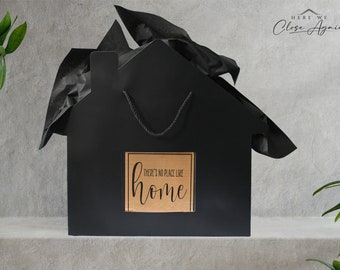 6 Luxury Black House Shaped Gift Bags - Housewarming Gift-Gift from Realtor- Closing Gift - Unique Closing Gifts  - Unique Gift Bags - BULK