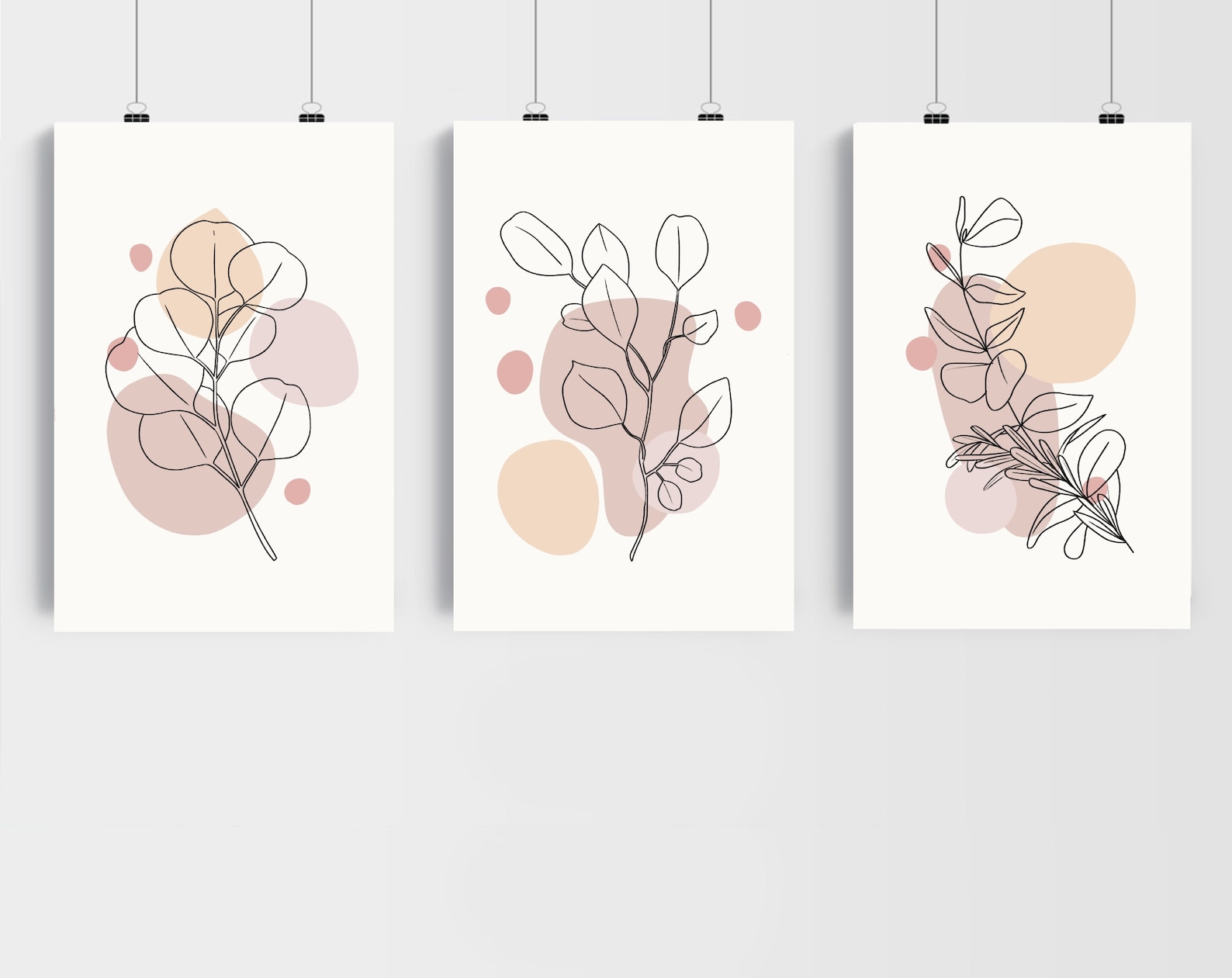 Boho Art Set of 3 Prints Boho Wall Art Abstract Gallery Wall Etsy