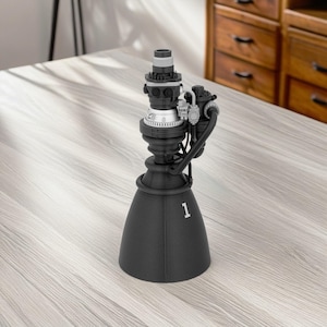 Handmade Rocket Engine Scale Model of raptor 3 - Detailed Miniature Spacecraft Propulsion Replica - Space Enthusiast Gift - 1:10 Scale