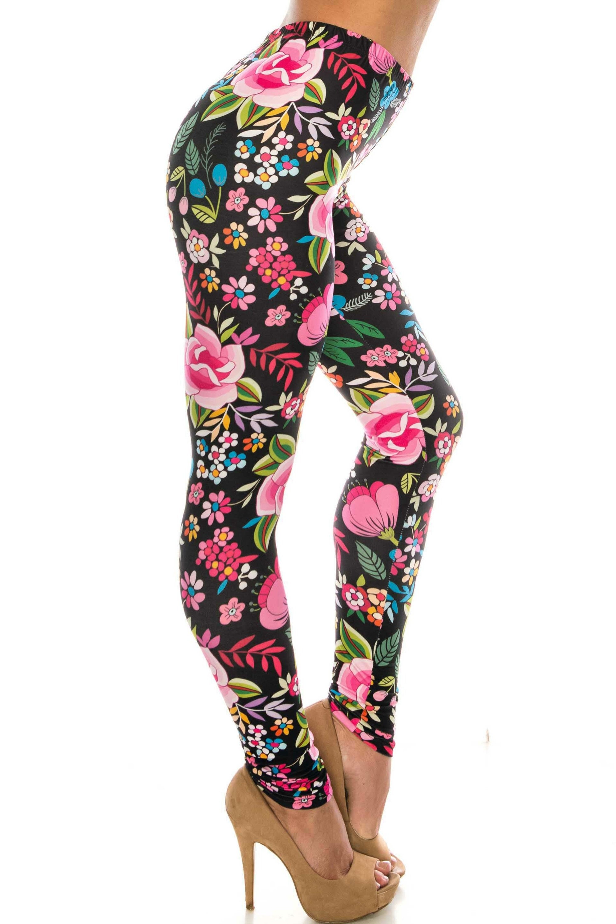 Creamy Soft Floral Oasis Leggings - USA FASHION