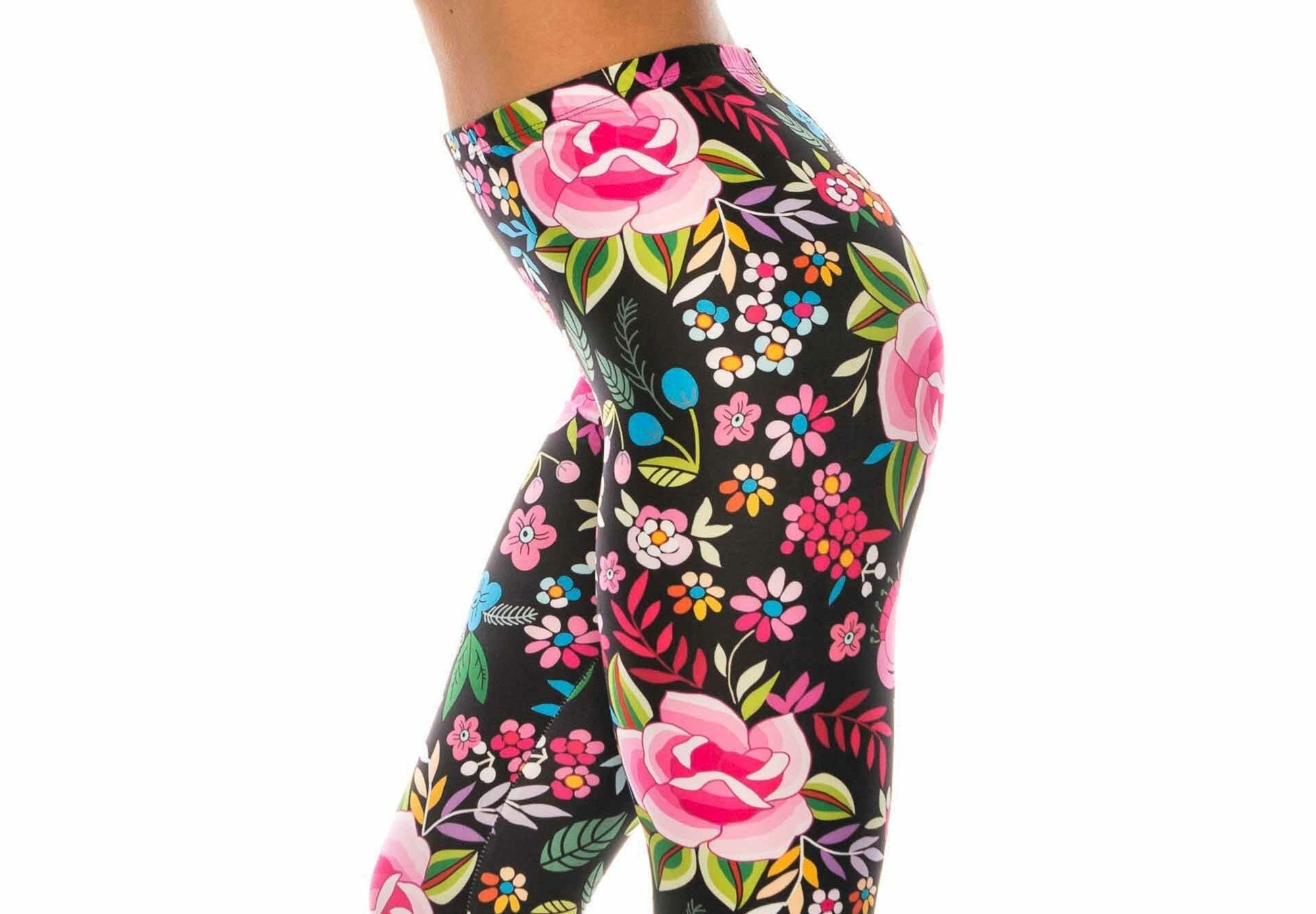Discover Creamy Soft Floral Oasis Leggings - USA FASHION