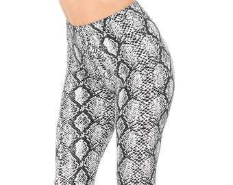 white snakeskin leggings