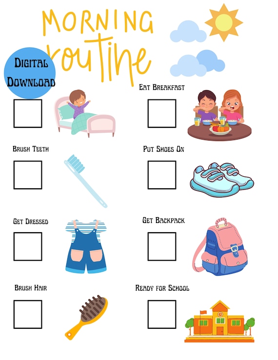 Buy Morning Routine for Kids Getting Ready for School Help Your Online in  India - Etsy