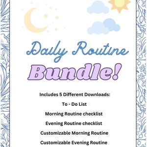 Morning and Evening Routines, To-Do List Bundle for Kids, can be customized to make mornings, evenings, chores, and daily transitions easier