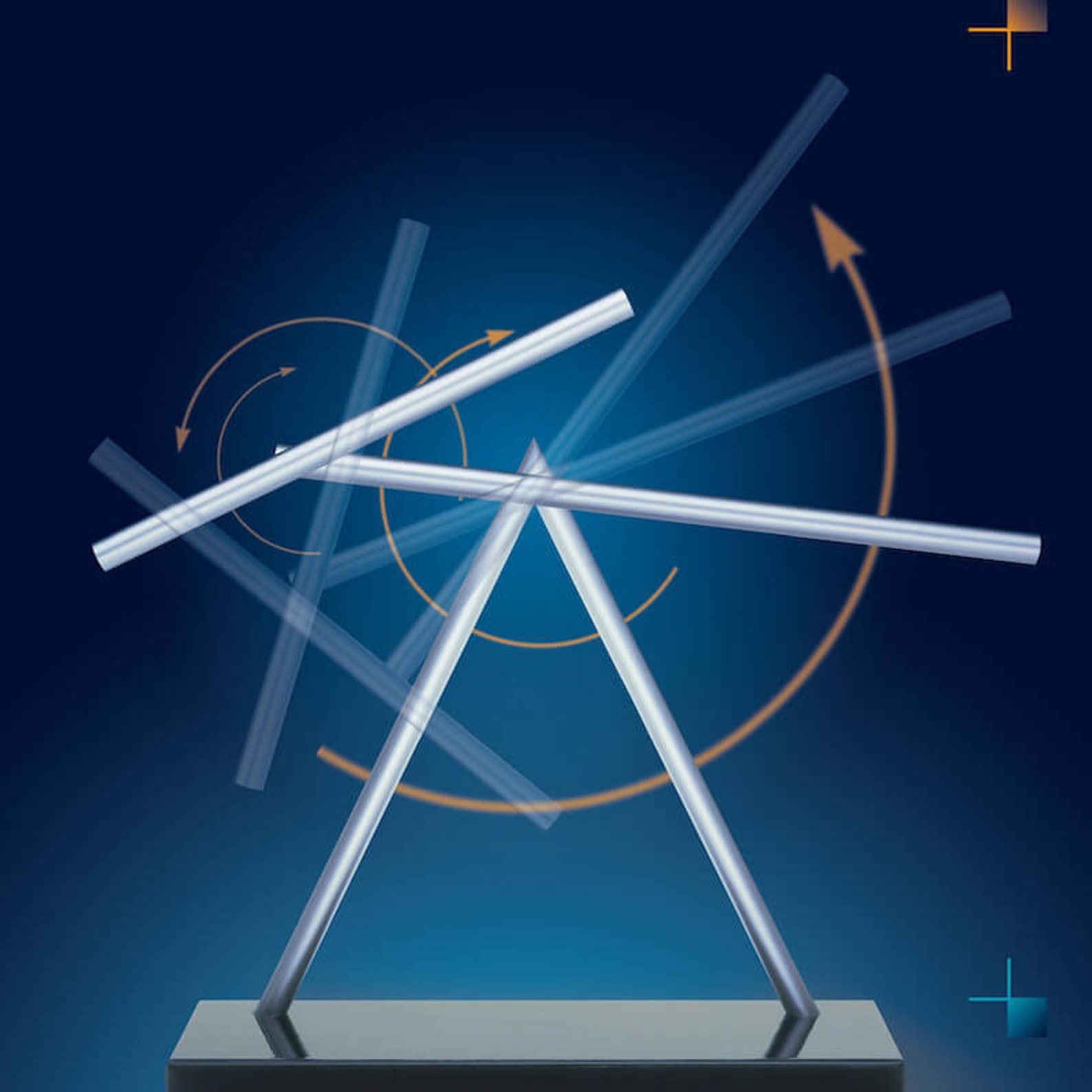 Swinging Sticks Energy Sculpture Desktop Version Etsy