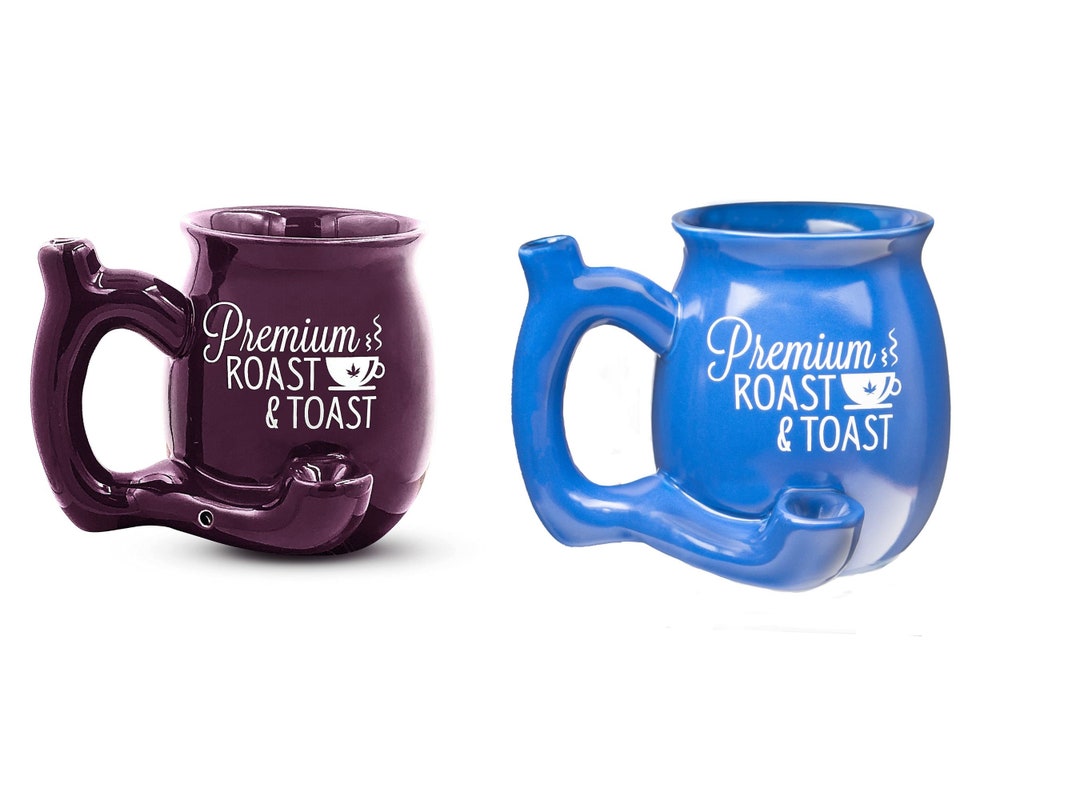 Purple and Blue Roast and Toast Coffee Mug Set Two 11oz Mugs Etsy
