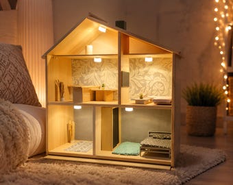 Miniatur-LED-Deckenleuchte für Puppenhäuser im Maßstab 1:12 ( batteriebetrieben), Puppenhaus-Stehlampe (batteriebetrieben)