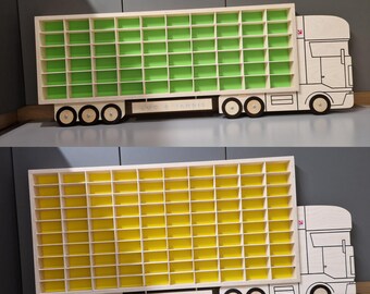 Personalized Diecast Car Display Truck, Organizer Shelf for Hot Wheels, Wooden Toy Garage Shelf