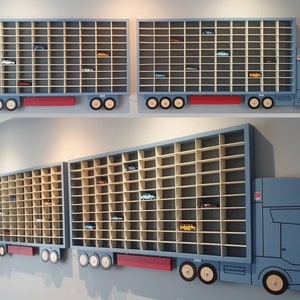 Display Truck for Hot Wheels Cars Garage,  diecast 1:64 scale models, truck and trailer shelf, cars  toy organizer