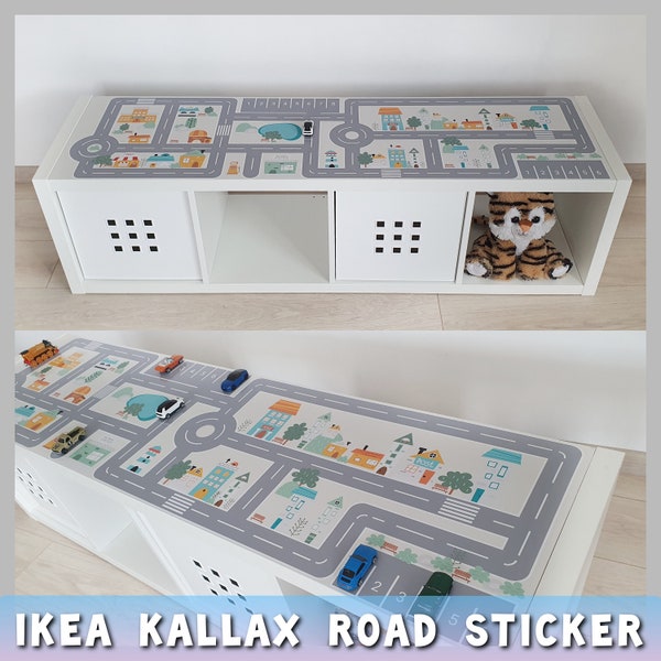 For IKEA KALLAX Road City Sticker, Street Vinyl Decal, Ikea KALLAX - Furniture sticker, Road Pattern Kids Room