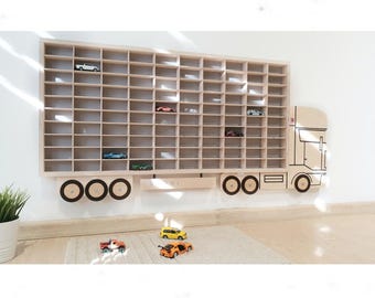 Display for Hot Wheels Cars, 1/64 Diecast Car Garage Matchbox Display Unit Shelf Toy Storage