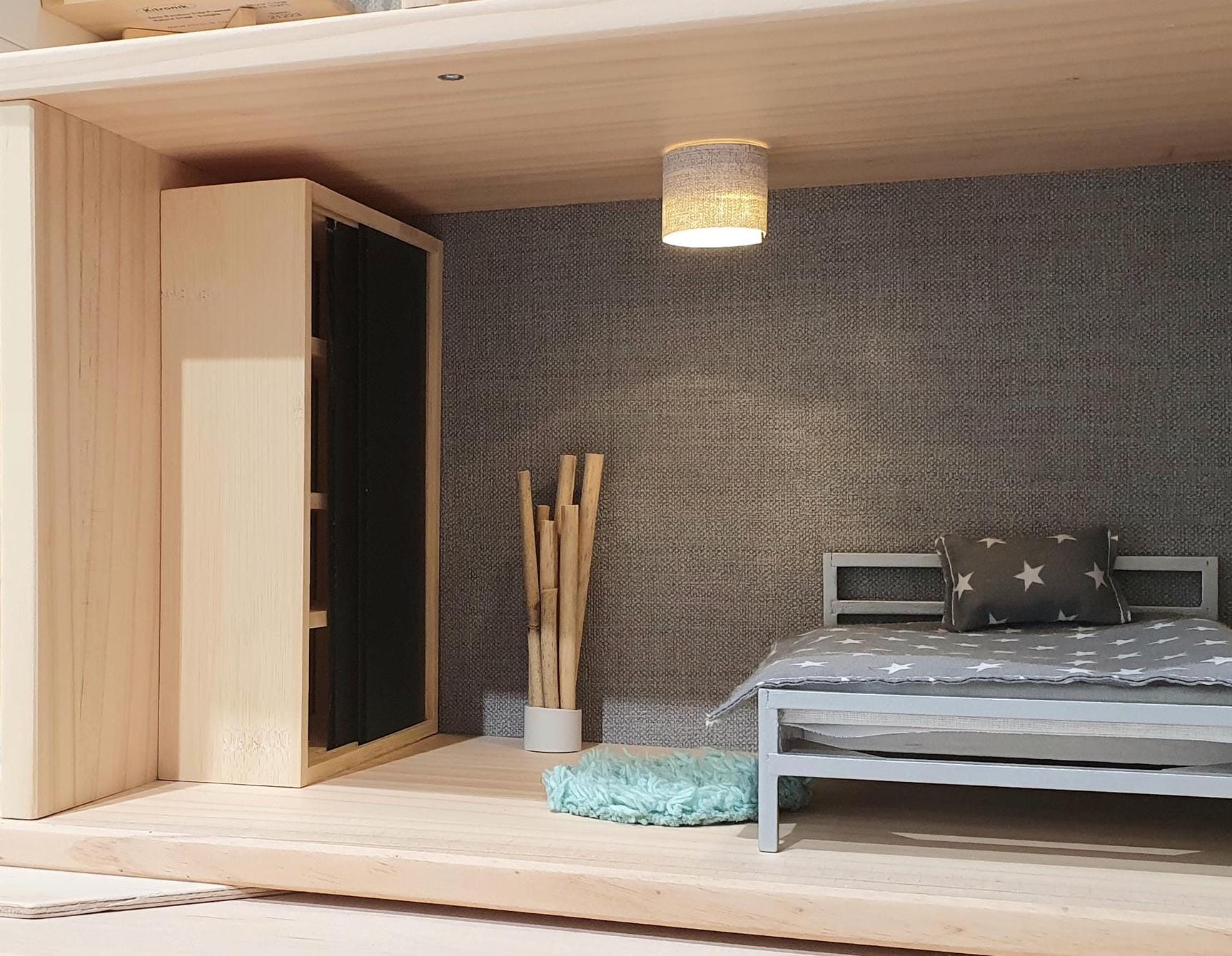 Mini-Kronleuchter Für Puppenhaus – Batteriebetriebene LED-Deckenleuchte Im Maßstab 1:12