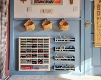 Display Case for Hot Wheels Cars, 1:64 Diecast Matchbox Cars Display Cabinet Organizer, Wall Shelf