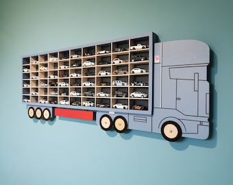 Personalised Display Case for Hot Wheels, Matchbox, Diecast Cars, Toy Garage Organizer Shelf